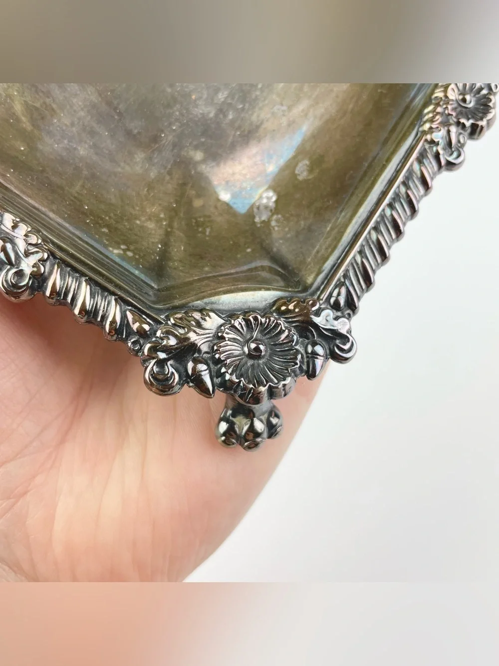 VTG Rideau Plate Silver Plated EP Copper Decorative Footed Soap Dish Victorian